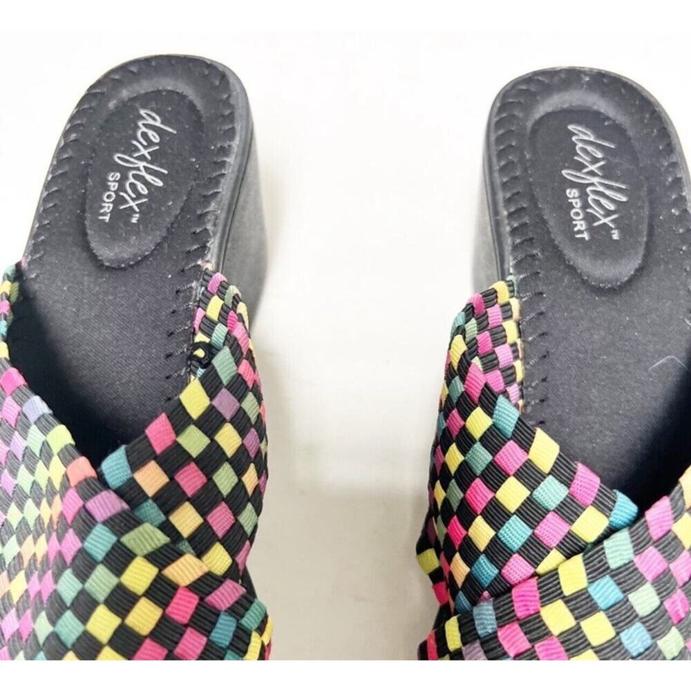 Dex Flex Sport Fiesta Wedge Slide Sandal Size 8 Summer Multicolor - Picture 7 of 9